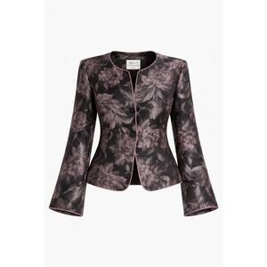 Y2K Jacqard Silk Blazer In Gray Silver Pink Women’s Armani Collezioni Size 4 S